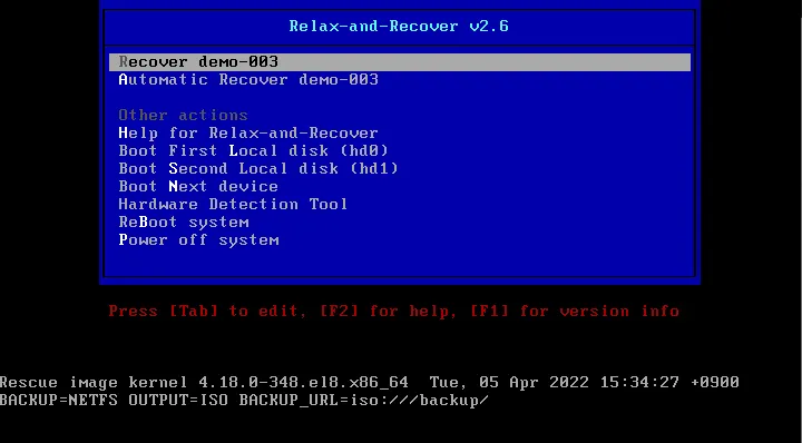 【Linux お手軽クローン作成】 Relax-and-Recover を使ってみた